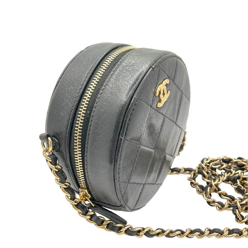 シャネル CHANEL マトラッセラウンドチェーンショルダー AP0245 ブラック/SV金具 レザー レディース ショルダーバッグ