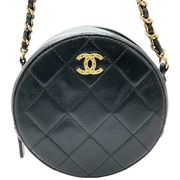 シャネル CHANEL マトラッセラウンドチェーンショルダー AP0245 ブラック/SV金具 レザー レディース ショルダーバッグ