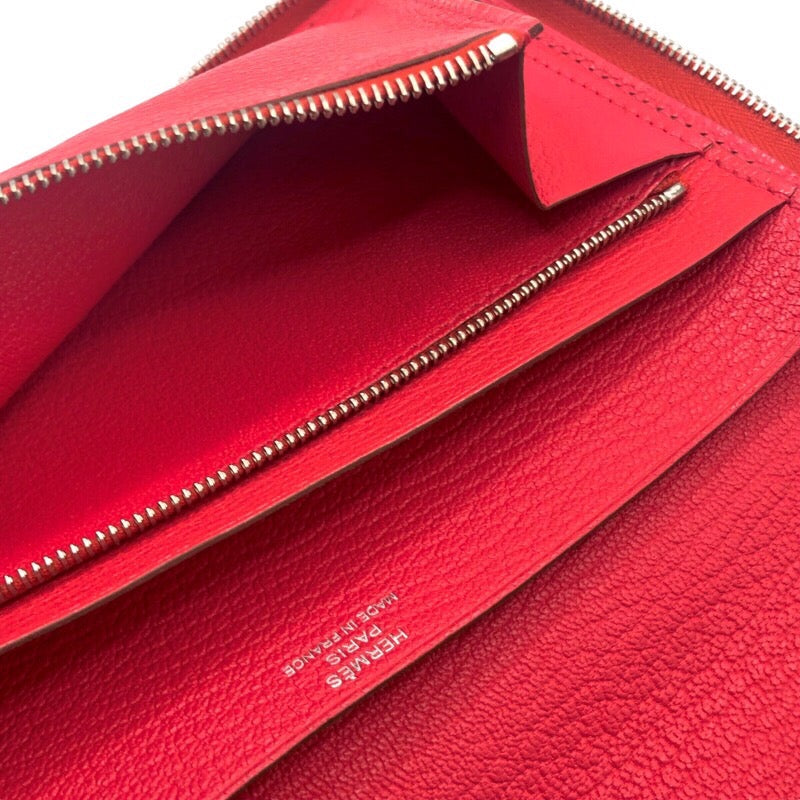 エルメス HERMES アザップコンバイン □R刻印 ブーゲンビリア シルバー金具 シェーブル レディース 二つ折り財布