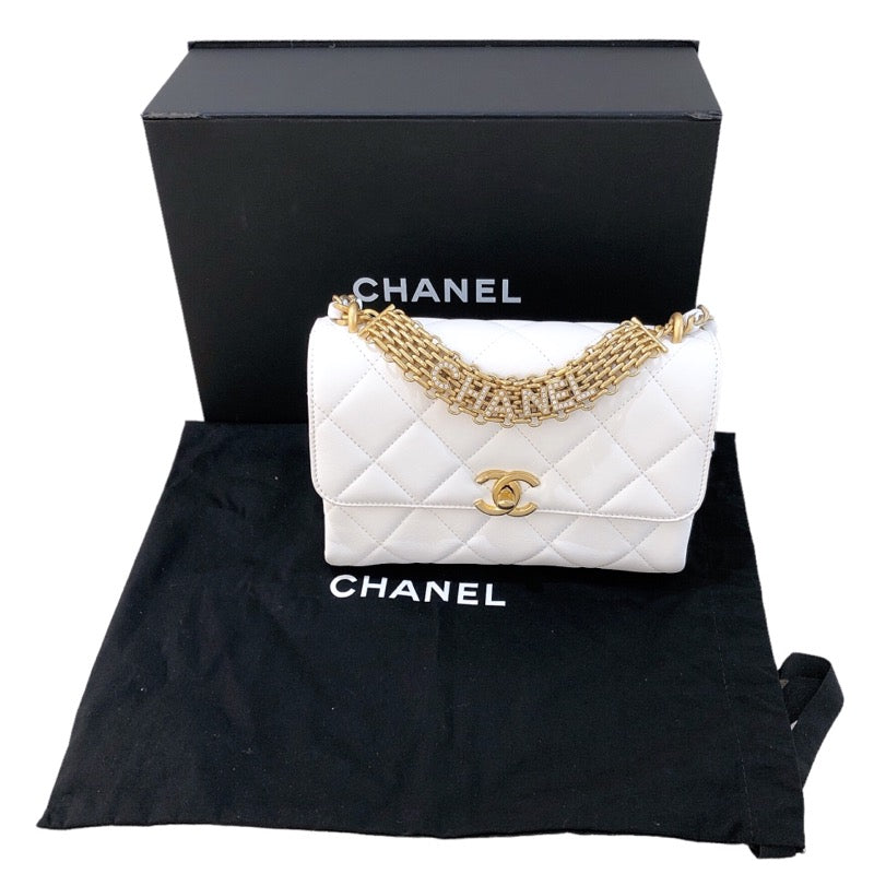 シャネル CHANEL ロゴチェーンショルダーバッグ カーフ/GD金具 レディース ショルダーバッグ