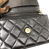 シャネル CHANEL パールチェーンウォレット AP1839 ブラック/ゴールド金具 ラムスキン レディース ウォレットチェーン