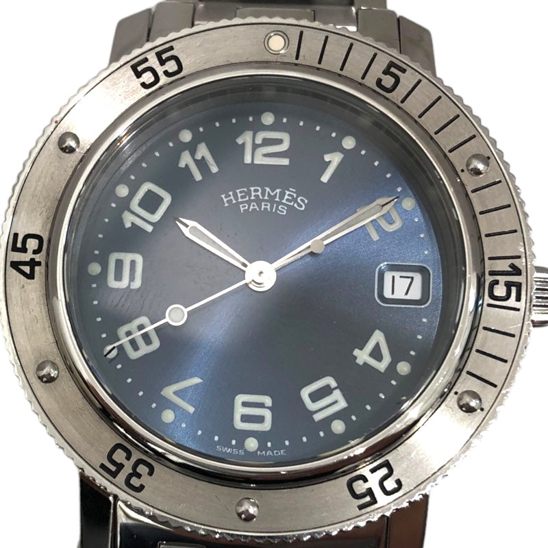 エルメス HERMES クリッパーダイバー CL7.710 ブルー ステンレススチール メンズ 腕時計