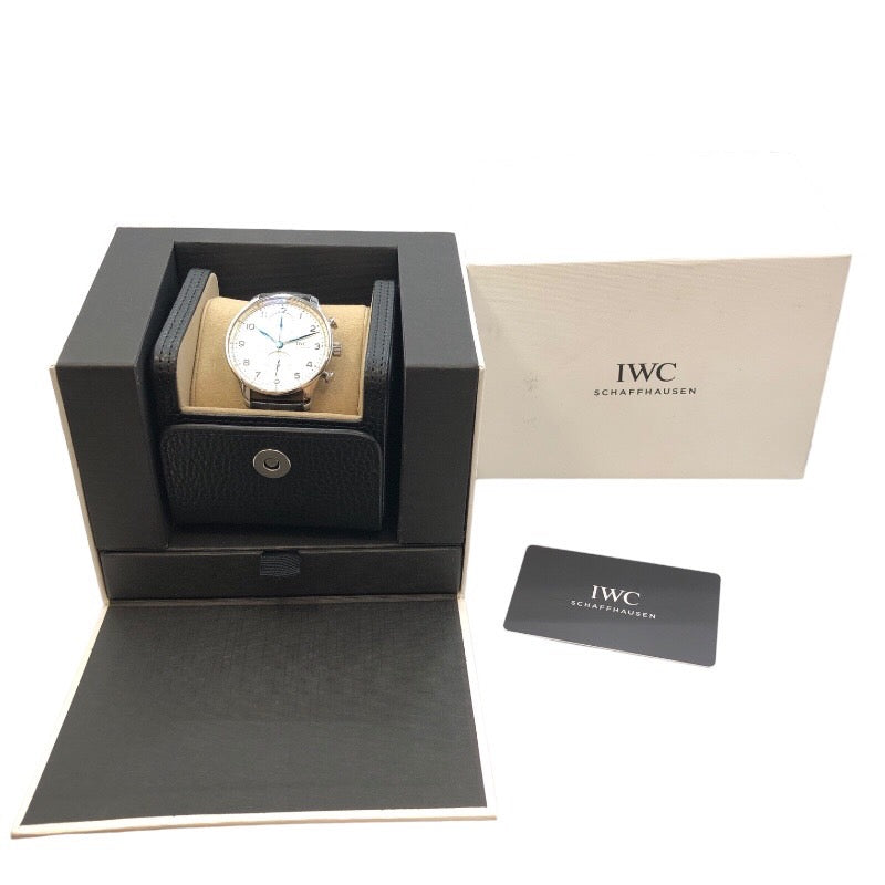 インターナショナルウォッチカンパニー IWC ポルトギーゼ クロノグラフ IW371605 シルバー ステンレススチール レザーベルト メンズ 腕時計