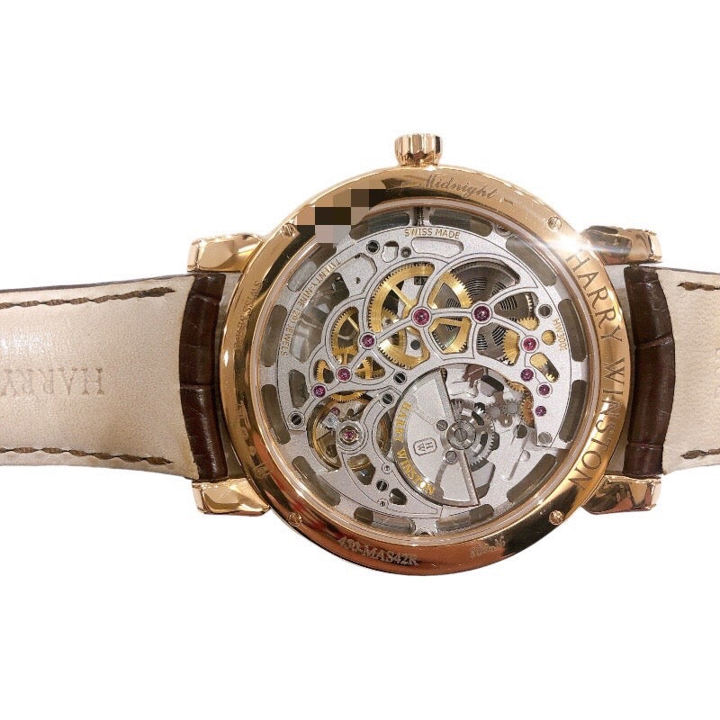 ハリーウィンストン HARRY WINSTON ミッドナイト スケルトン MIDAHM42RR001 K18PG メンズ 腕時計