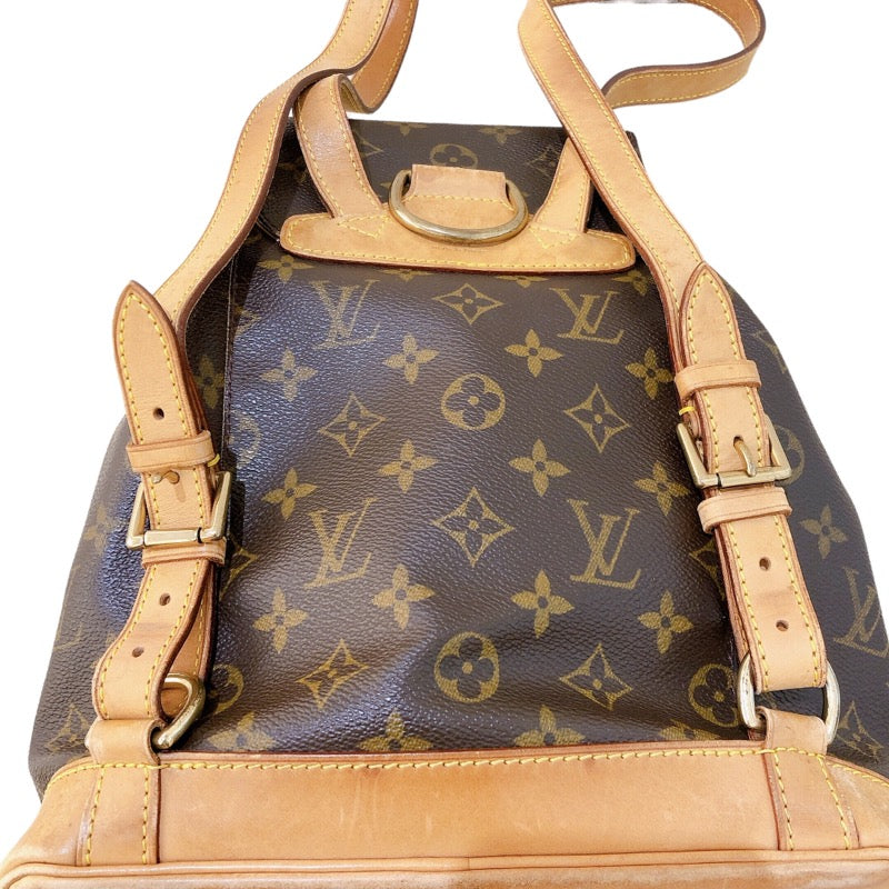 ルイ・ヴィトン LOUIS VUITTON モンスリMM M51136 ブラウン ゴールド ...