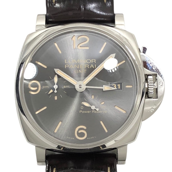 パネライ PANERAI ルミノール ドゥエ GMT パワーリザーブ PAM00944 グレー SS 自動巻き メンズ 腕時計