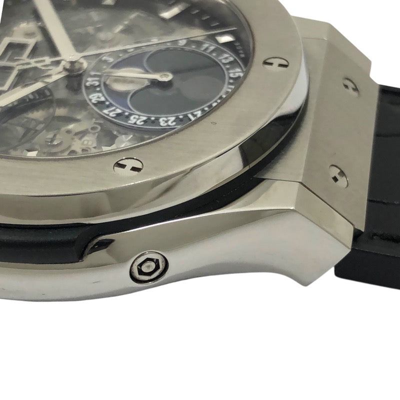 ウブロ HUBLOT クラシック フュージョン アエロ フュージョン ムーンフェイズ チタニウム 517.NX.0170.LR グレー チタン 自動巻き メンズ 腕時計