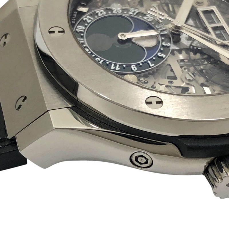 ウブロ HUBLOT クラシック フュージョン アエロ フュージョン ムーンフェイズ チタニウム 517.NX.0170.LR グレー チタン 自動巻き メンズ 腕時計
