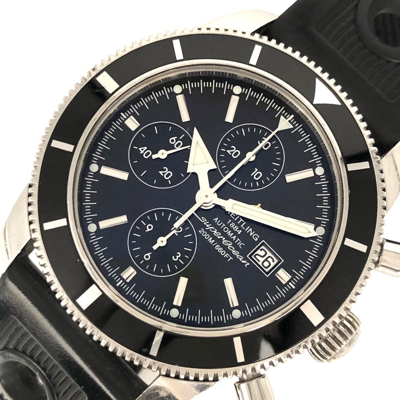 ブライトリング BREITLING スーパーオーシャン ヘリテージ 46 クロノグラフ A13320 黒文字盤 ステンレススチール 自動巻き メンズ 腕時計