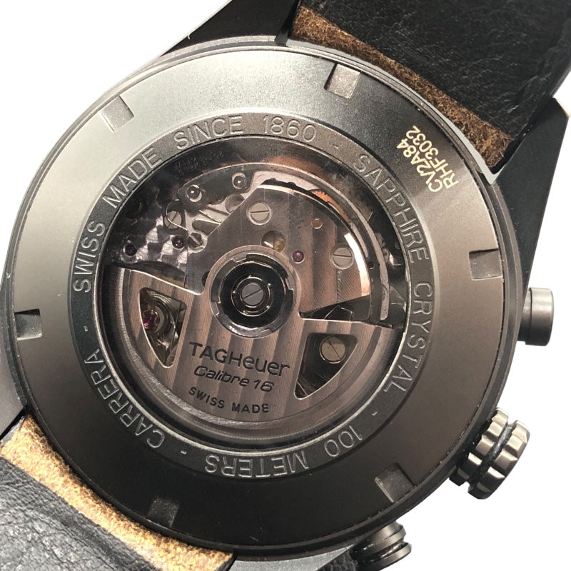 タグ・ホイヤー TAG HEUER カレラ キャリバー16 デイデイト クロノグラフ CV2A84.FC6394 黒文字盤 チタン メンズ 腕時計