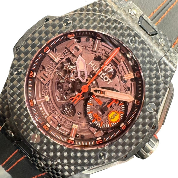 ウブロ HUBLOT ビッグ・バン フェラーリ カーボン レッドマジック 401.QX.0123.VR ブラック カーボン 自動巻き メンズ 腕時計