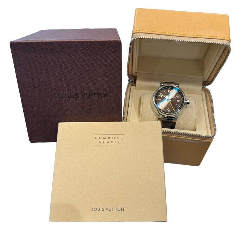 ルイ・ヴィトン LOUIS VUITTON タンブールGMT Q11310 ステンレススチール メンズ 腕時計