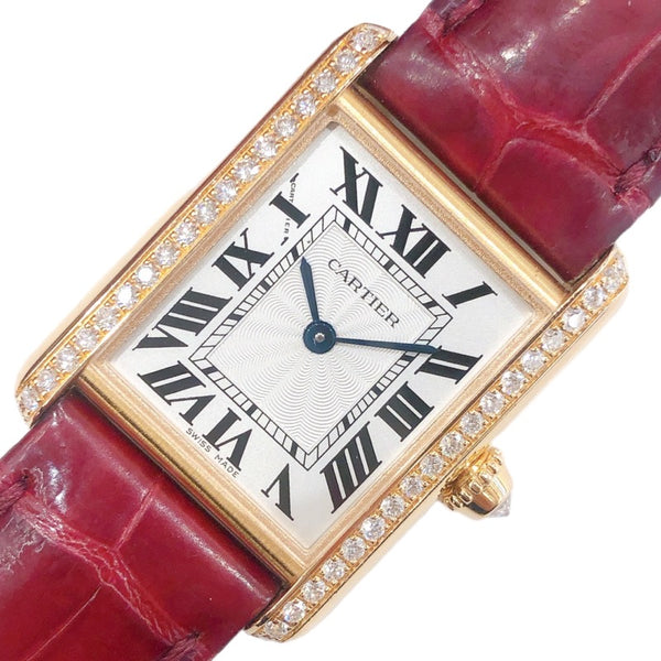 カルティエ Cartier タンクルイカルティエSM WJTA0010 k18PG 手巻き レディース 腕時計