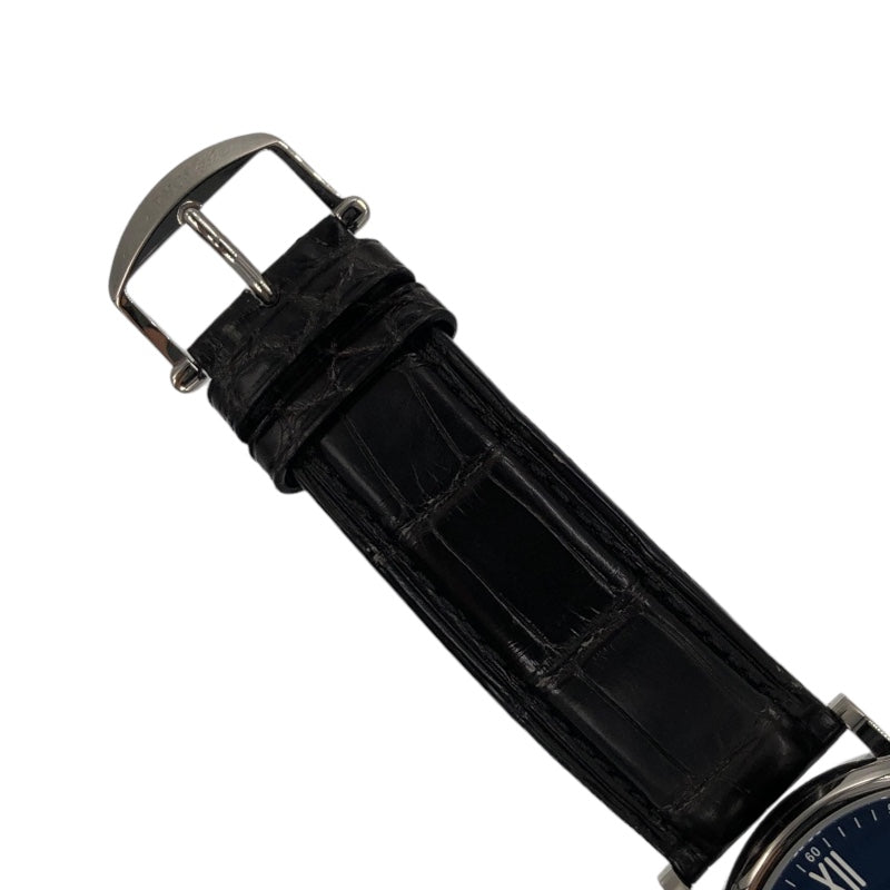 インターナショナルウォッチカンパニー IWC ポートフィノ オートマティック 150イヤーズ IW356518 シルバー×ブルー SS/アリゲーター  自動巻き メンズ 腕時計