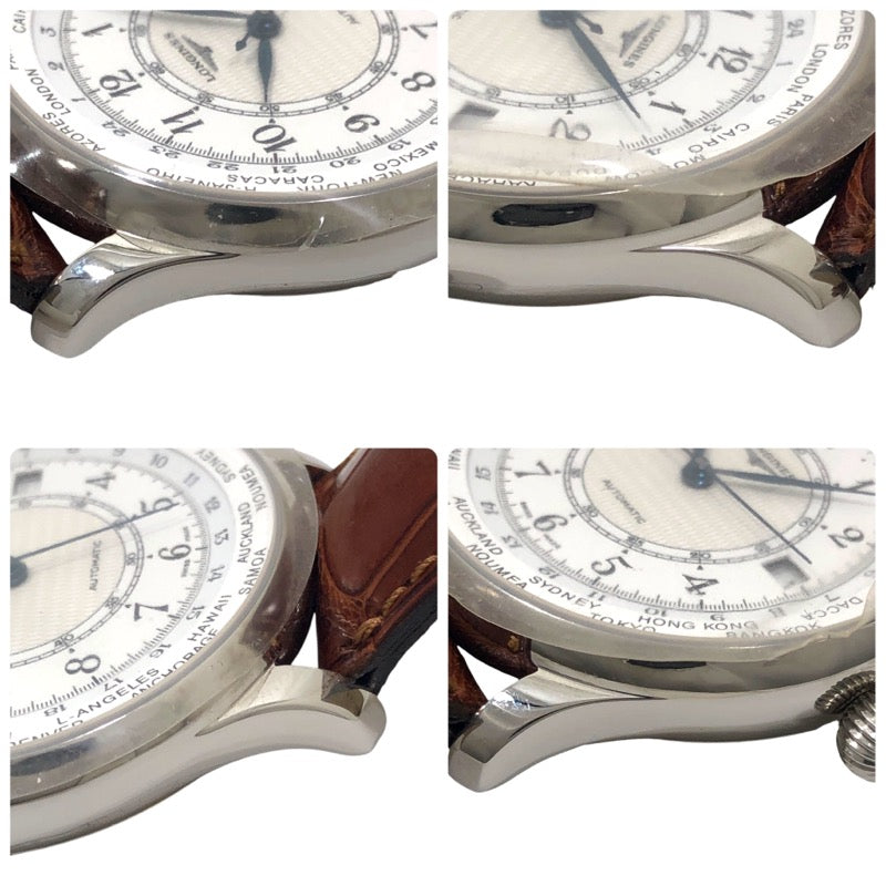 ロンジン LONGINES ロンジン130周年記念 3本セット L.2.615.4.13.2/L.2.61.4.4.13.2/L.2.613.4.132 SS/レザーストラップ 自動巻き メンズ 腕時計