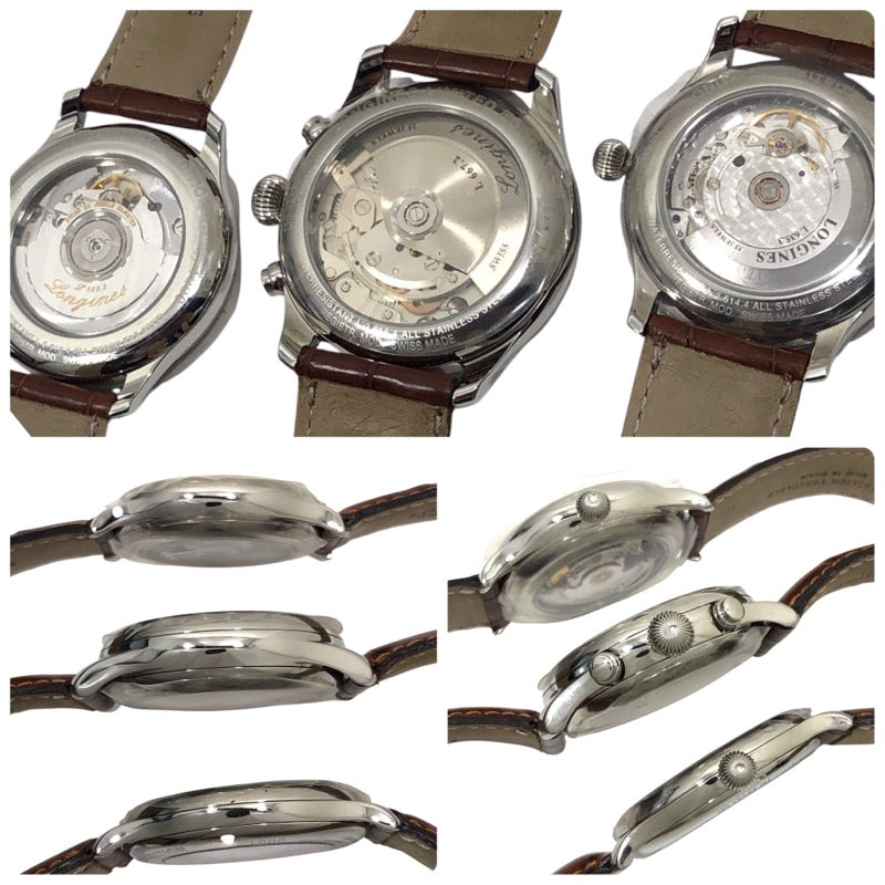 ロンジン LONGINES ロンジン130周年記念 3本セット L.2.615.4.13.2/L.2.61.4.4.13.2/L.2.613.4.132 SS/レザーストラップ 自動巻き メンズ 腕時計