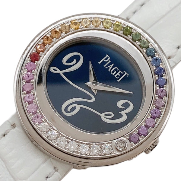 ピアジェ PIAGET ポセション P10402 ネイビー K18WGｘダイヤモンド クオーツ レディース 腕時計