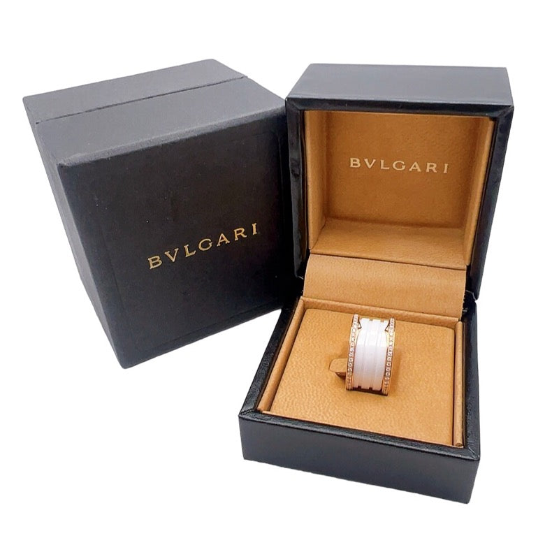 ブルガリ BVLGARI ビーゼロワン リング 4バンド(M) #49 K18PG/ホワイト ...