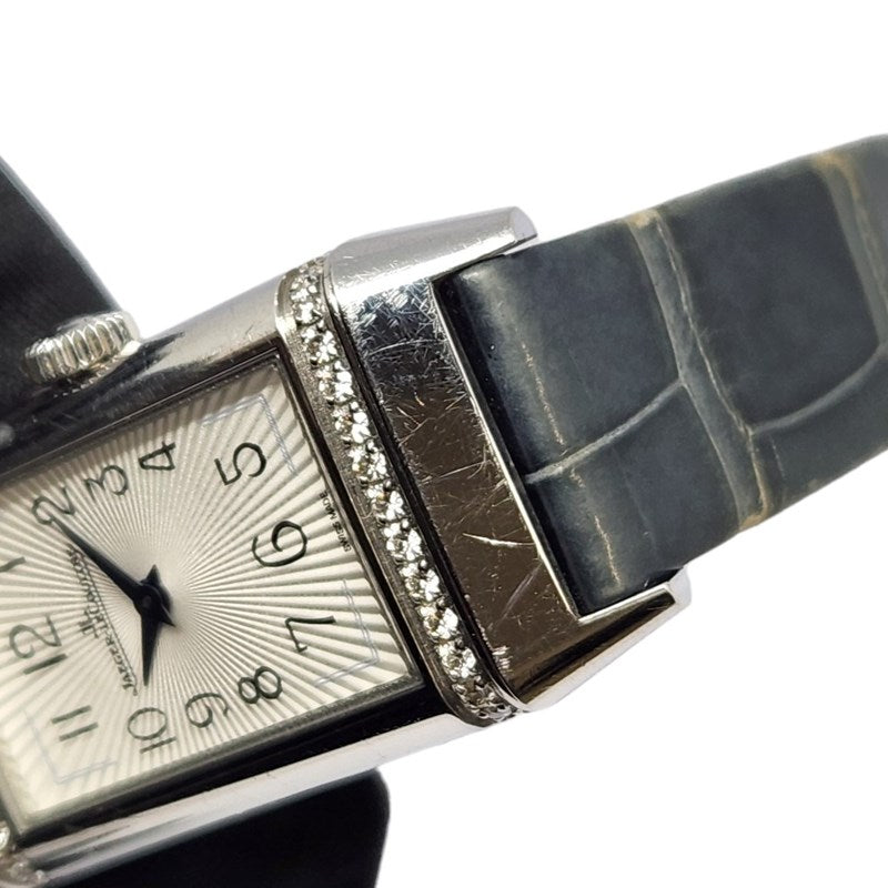 ジャガー・ルクルト JAEGER-LE COULTRE レベルソ ワン Q3288420 ホワイト  SS/革ベルト クオーツ レディース 腕時計