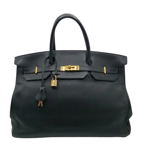 エルメス HERMES バーキン40 □G刻印 ブラック/GD金具 トリヨンクレマンス メンズ ハンドバッグ