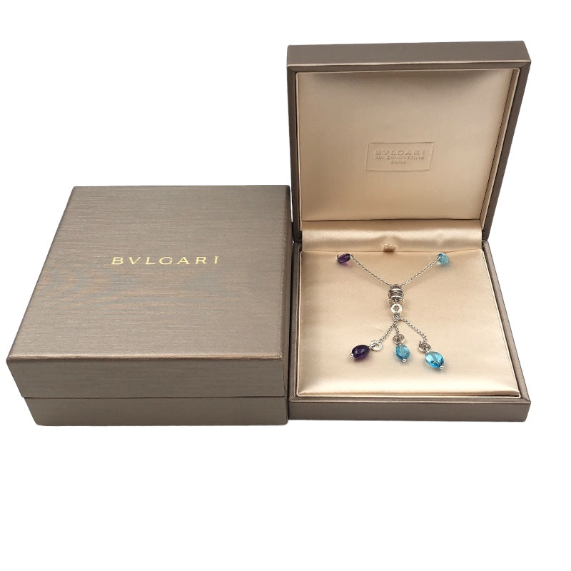 ブルガリ BVLGARI エレメント ネックレス アメジスト/ブルートパーズ 750 ジュエリー