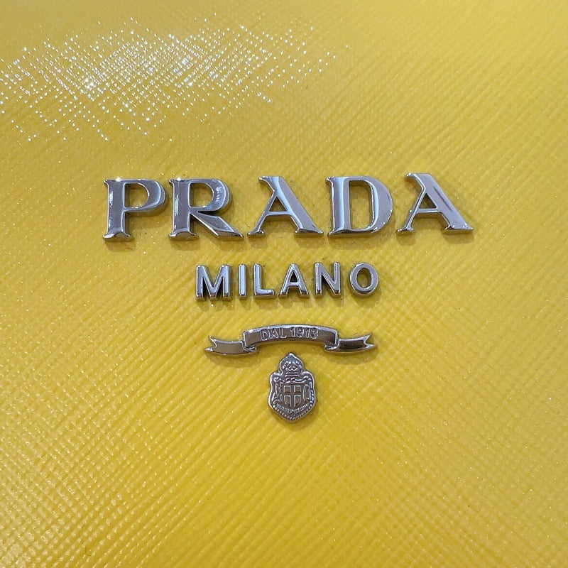 プラダ PRADA ショルダーバッグ 1BH162 イエロー シルバー金具 レザー レディース ショルダーバッグ