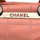 シャネル CHANEL チョコバーボストンバッグ ピンク　シルバー金具 キャビアスキン レディース トートバッグ