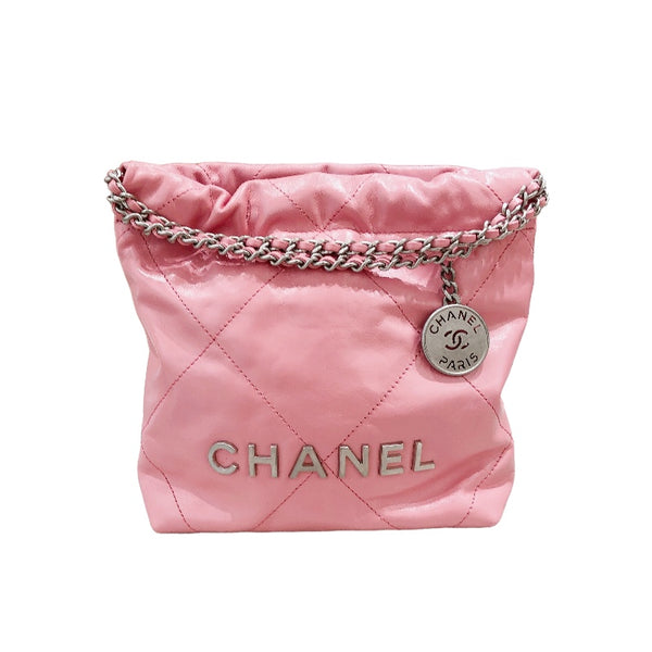 エルメス HERMES CHANEL22 ミニ バッグ AS3980 ピンク シルバー金具 カーフ レディース ショルダーバッグ