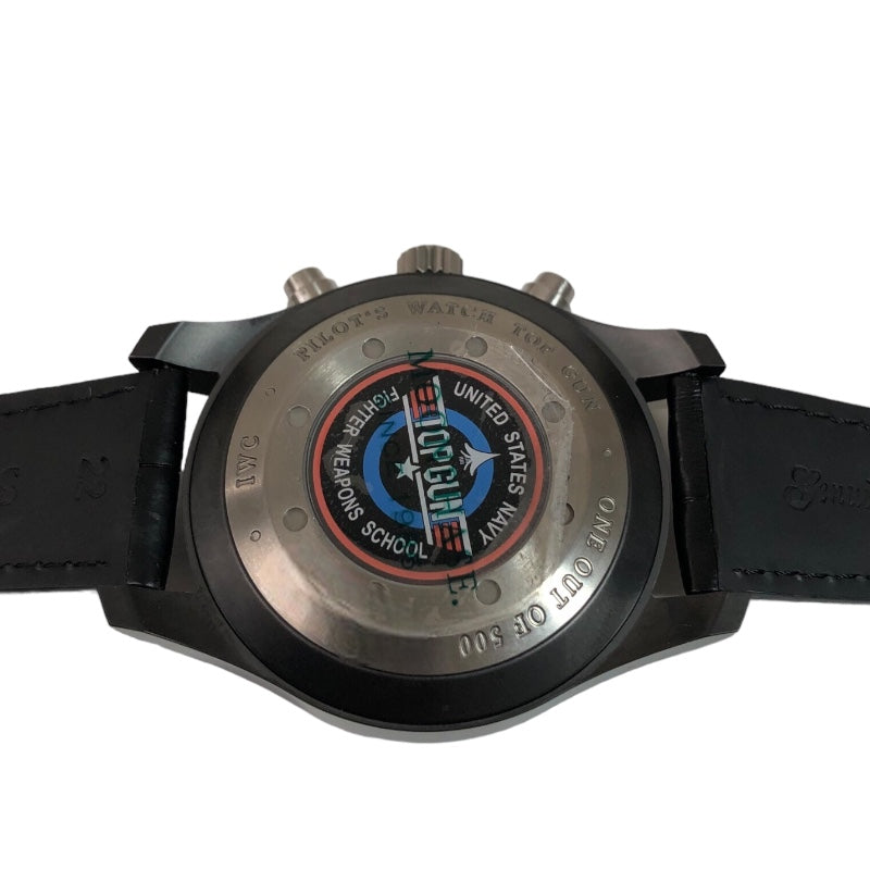 インターナショナルウォッチカンパニー IWC パイロットウォッチ　トップガン　ブティック限定 IW388003 ブラック チタン クロコラバーベルト  メンズ 腕時計