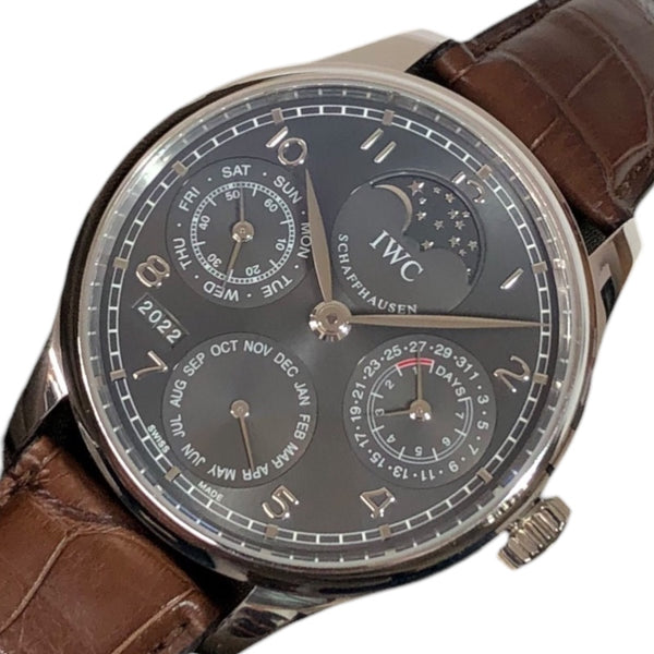 インターナショナルウォッチカンパニー IWC ポルトギーゼ　パーペチュアルカレンダー IW502303 グレー  K18WG 自動巻き メンズ 腕時計