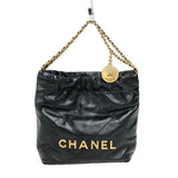 シャネル CHANEL CHANEL22 ミニハンドバッグ AS3980 ブラック ゴールド金具 シャイニーカーフ レディース ショルダーバッグ