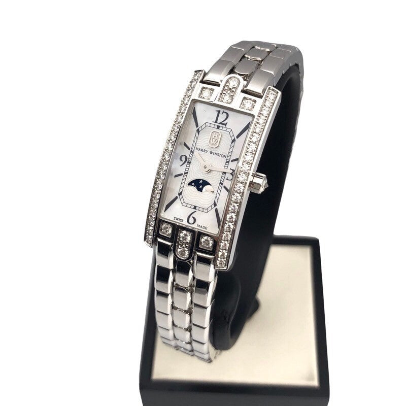 ハリーウィンストン HARRY WINSTON アベニューC　ミニムーフェイズ　ホワイトシェル AVCQMP16WW002 K18WG レディース  腕時計