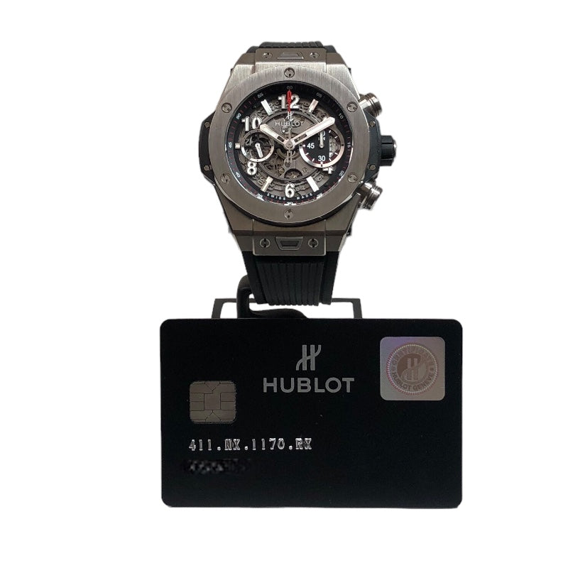 ウブロ HUBLOT ウブロ HUBLOT ビッグバン ウニコ チタニウム 411.NX.1170.RX チタン 自動巻き メンズ 腕時計