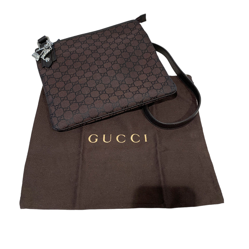 グッチ GUCCI GGナイロンショルダーバッグ 268620 ブラウン キャンバス 