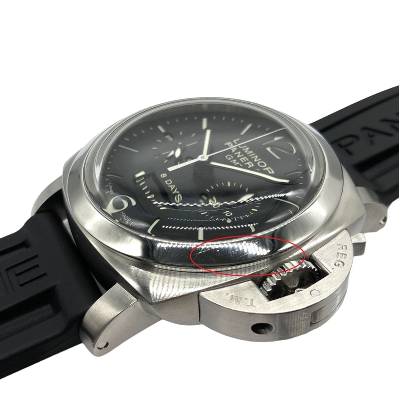 パネライ PANERAI ルミノール 1950 8デイズ クロノ モノプルサンテ GMT PAM00275 ブラック SS/純正尾錠・純正レザーベルト  手巻き メンズ 腕時計