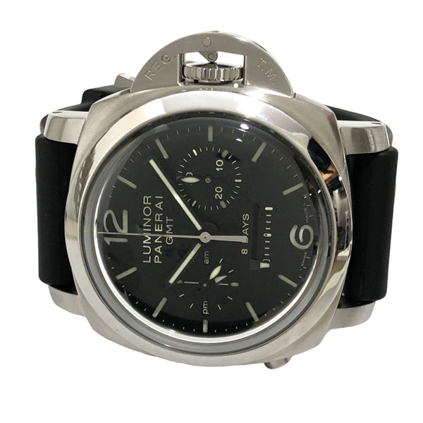パネライ PANERAI ルミノール 1950 8デイズ クロノ モノプルサンテ GMT PAM00275 ブラック SS/純正尾錠・純正レザーベルト 手巻き メンズ 腕時計
