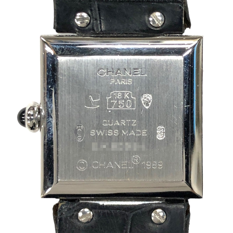 シャネル CHANEL マドモアゼル H0106 ブラックxホワイトシェル K18WG/純正ベルト/純正バックル クオーツ レディース 腕時計