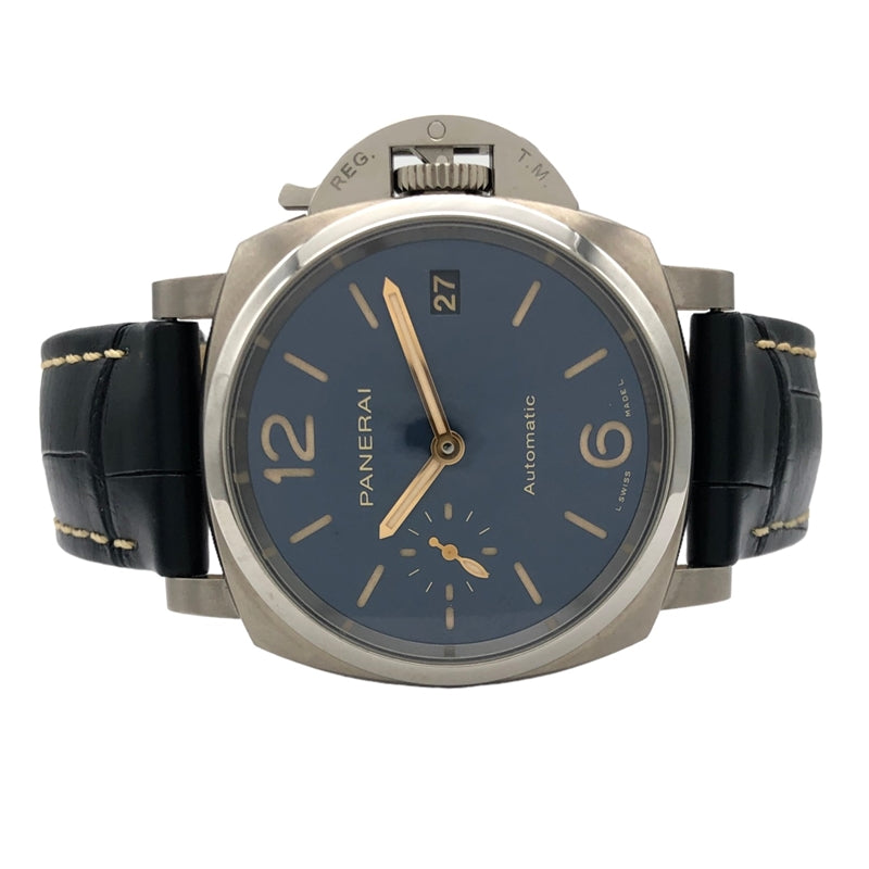 パネライ PANERAI ルミノール ドゥエ PAM00926 ネイビー チタン/社外ベルト/純正尾錠 自動巻き メンズ 腕時計