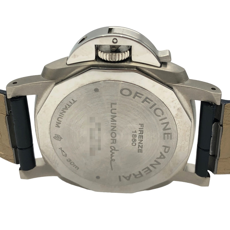 パネライ PANERAI ルミノール ドゥエ PAM00926 ネイビー チタン/社外ベルト/純正尾錠 自動巻き メンズ 腕時計