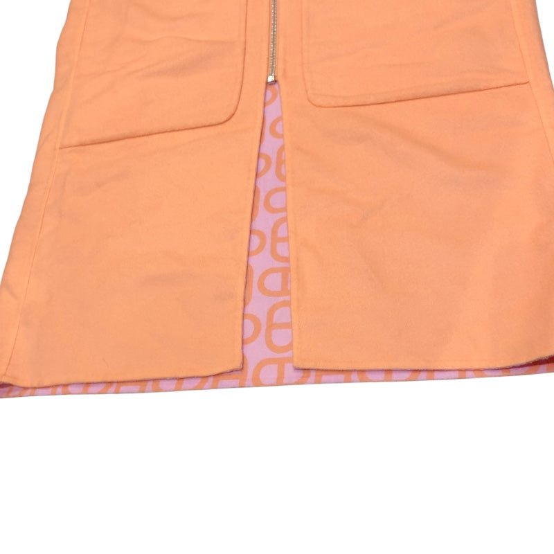 エルメス HERMES シェーヌダンクル柄カシミアリバーシブルコート ピンク カシミア レディース その他アウター