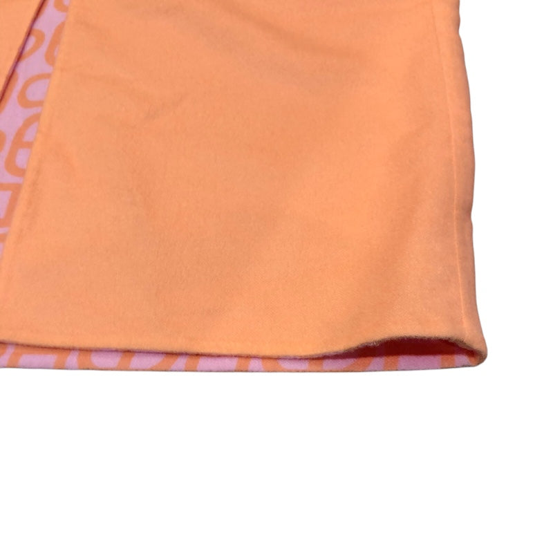 エルメス HERMES シェーヌダンクル柄カシミアリバーシブルコート ピンク カシミア レディース その他アウター
