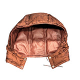 エルメス HERMES ラムレザーダウンジャケット ブラックレッド ラムスキン メンズ ダウンジャケット