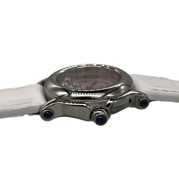ショパール Chopard ハッピースポーツ 27/8245-23 ピンクシェル SS/社外レザーベルト レディース 腕時計