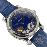 ショパール Chopard ハッピースポーツ サン ムーン＆スター 278559-3011 ブルー SS/レザーベルト レディース 腕時計