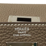 エルメス HERMES ケリー28 内縫い D刻 エトゥープ シルバー金具 トゴ レディース ショルダーバッグ