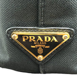 プラダ PRADA ジャガードロゴトート 1BA172 ブラック ゴールド金具 キャンパス レディース ハンドバッグ