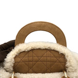 クリスチャン・ディオール Christian Dior レディースディオールミニ M0505 ベージュｘシルバー金具 カナージュムートン レディース ハンドバッグ