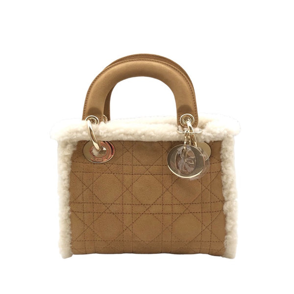 クリスチャン・ディオール Christian Dior レディースディオールミニ M0505 ベージュｘシルバー金具 カナージュムートン レディース ハンドバッグ