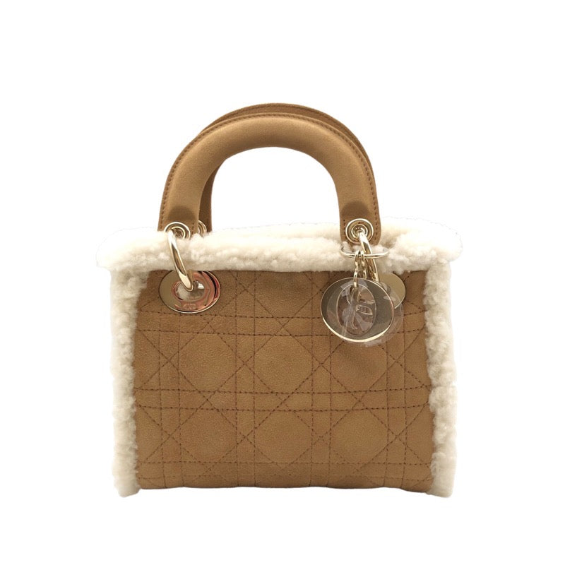 クリスチャン・ディオール Christian Dior レディースディオールミニ M0505 ベージュｘシルバー金具 カナージュムートン レディース ハンドバッグ