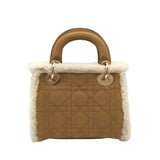 クリスチャン・ディオール Christian Dior レディースディオールミニ M0505 ベージュｘシルバー金具 カナージュムートン レディース ハンドバッグ